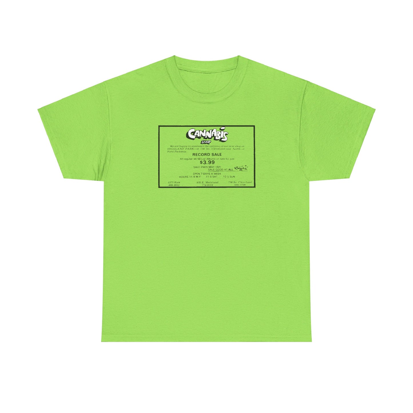 Record Store Tee #130: Cannabis Record Shop St. Paul, MN