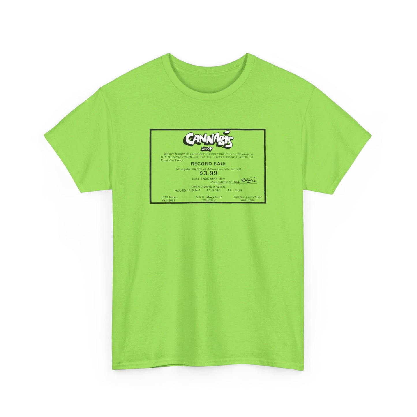 Record Store Tee #130: Cannabis Record Shop St. Paul, MN