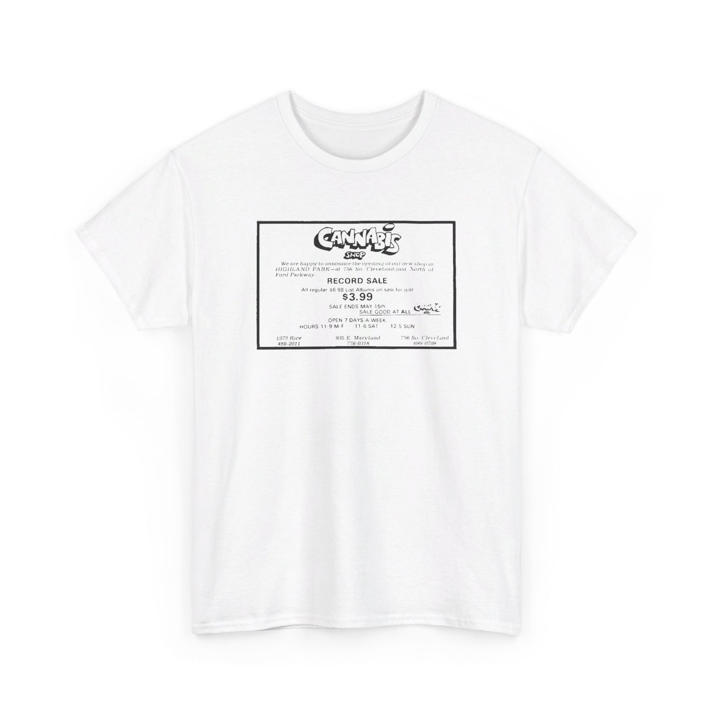 Record Store Tee #130: Cannabis Record Shop St. Paul, MN