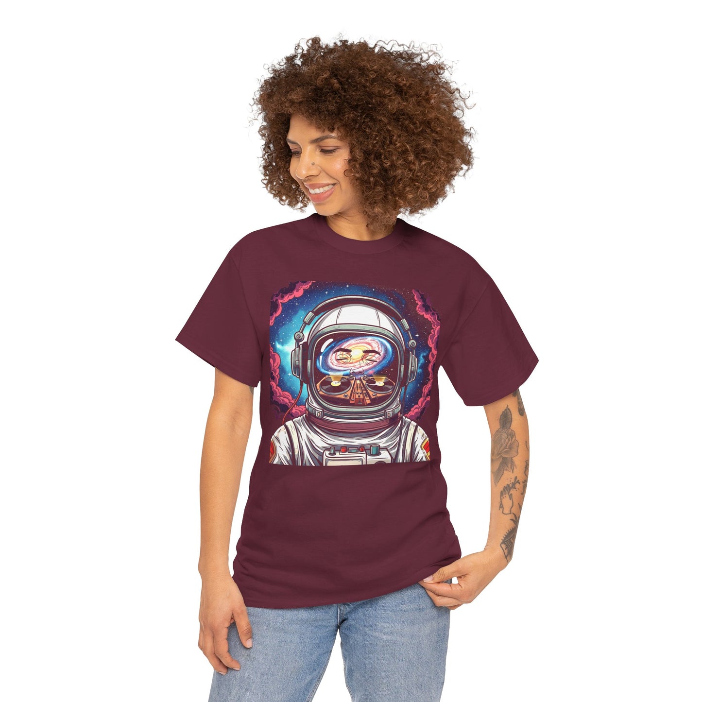 DJ Spaceman Tee, Unisex Heavy Cotton T-Shirt, Casual Statement Wear
