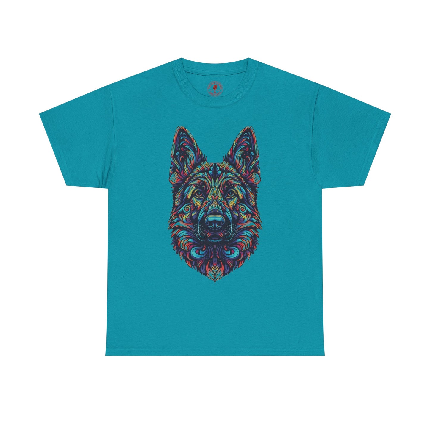 Psychedelic German Shepherd Dog Tee, Unisex T-Shirt, Colorful Animal Casual