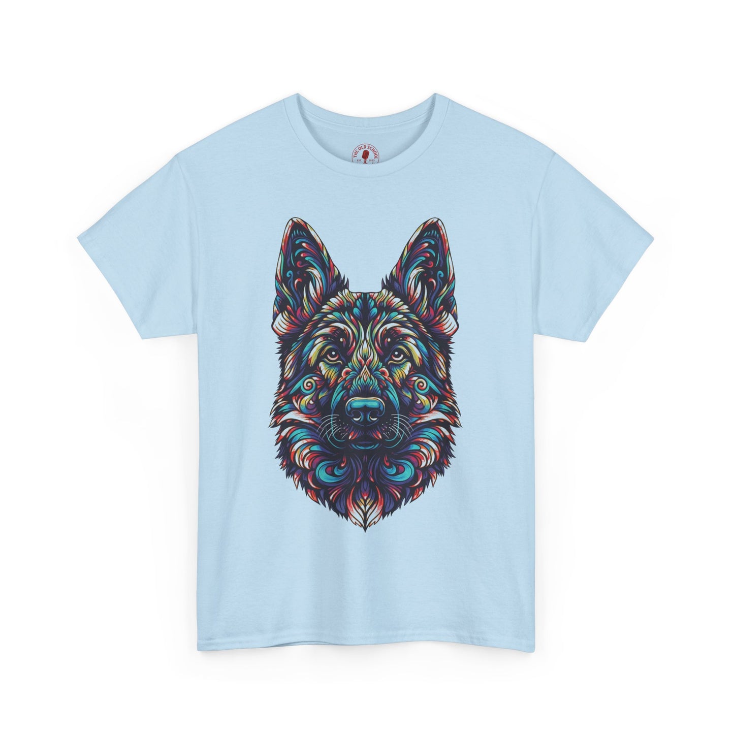 Psychedelic German Shepherd Dog Tee, Unisex T-Shirt, Colorful Animal Casual