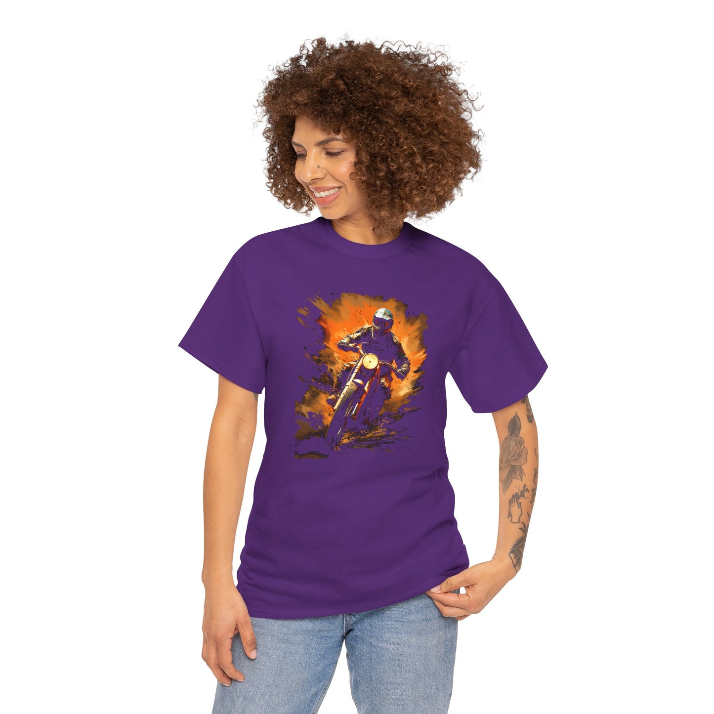 Vintage Motorcycle Bike Racer Unisex Heavy Cotton Tee | Vintage T-Shirt, Graphic Tee, Casual Wear