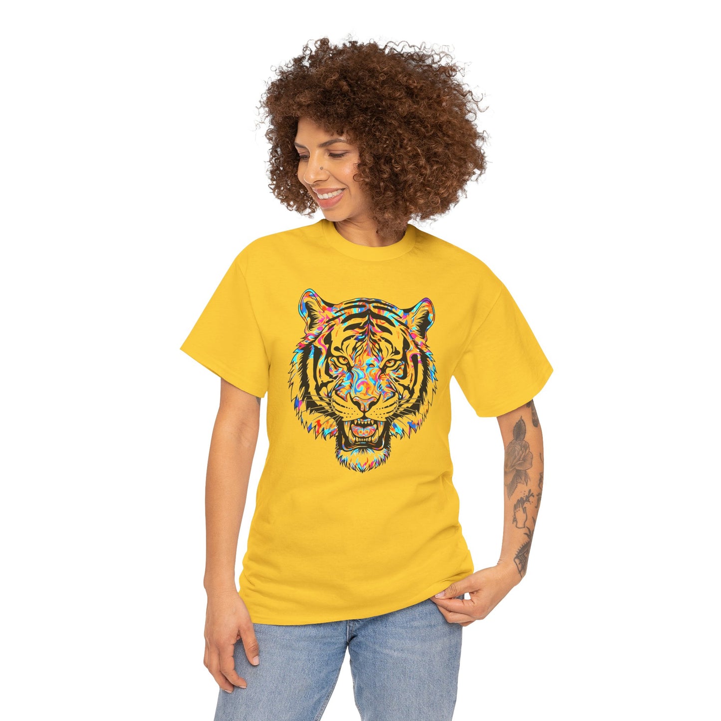 Cosmic Tiger Unisex Heavy Cotton Tee Statement Shirt