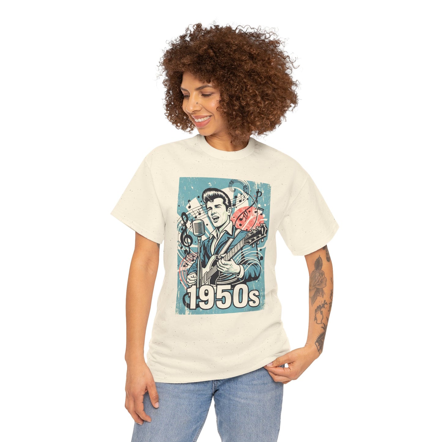 1950s Rock N Roll Tee, Unisex Heavy Cotton T-Shirt, Casual Statement Wear