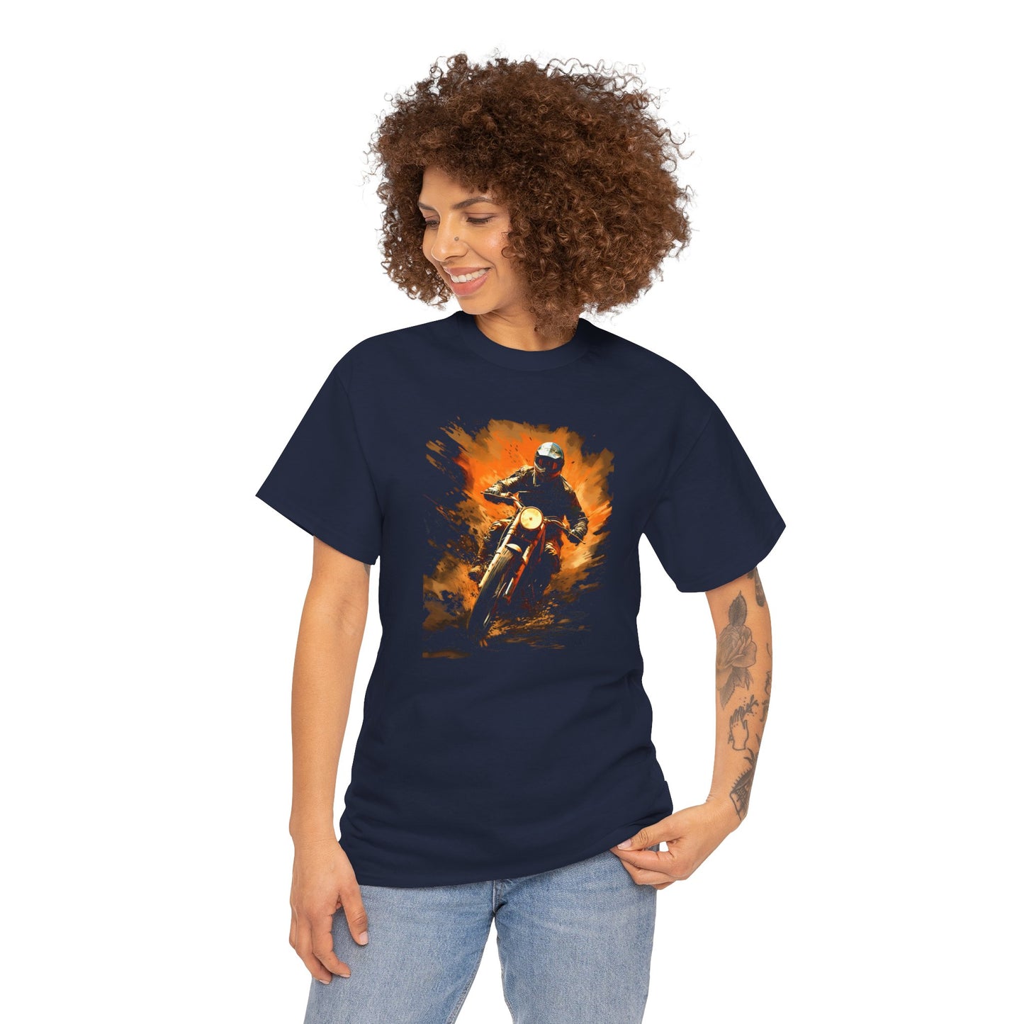 Vintage Motorcycle Bike Racer Unisex Heavy Cotton Tee | Vintage T-Shirt, Graphic Tee, Casual Wear