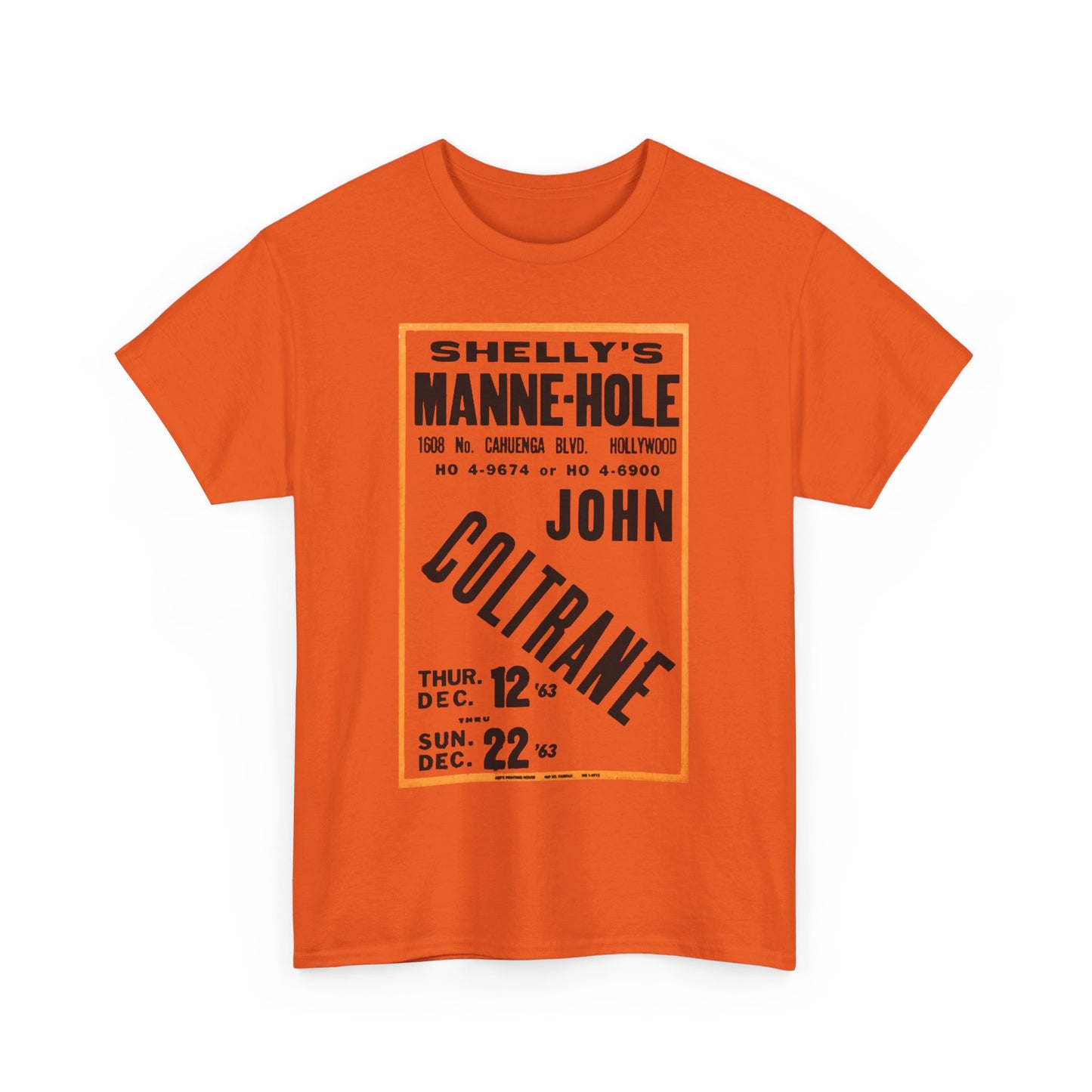 Concert Poster Tee #189: John Coltrane Shelly's Manne Hole Hollywood