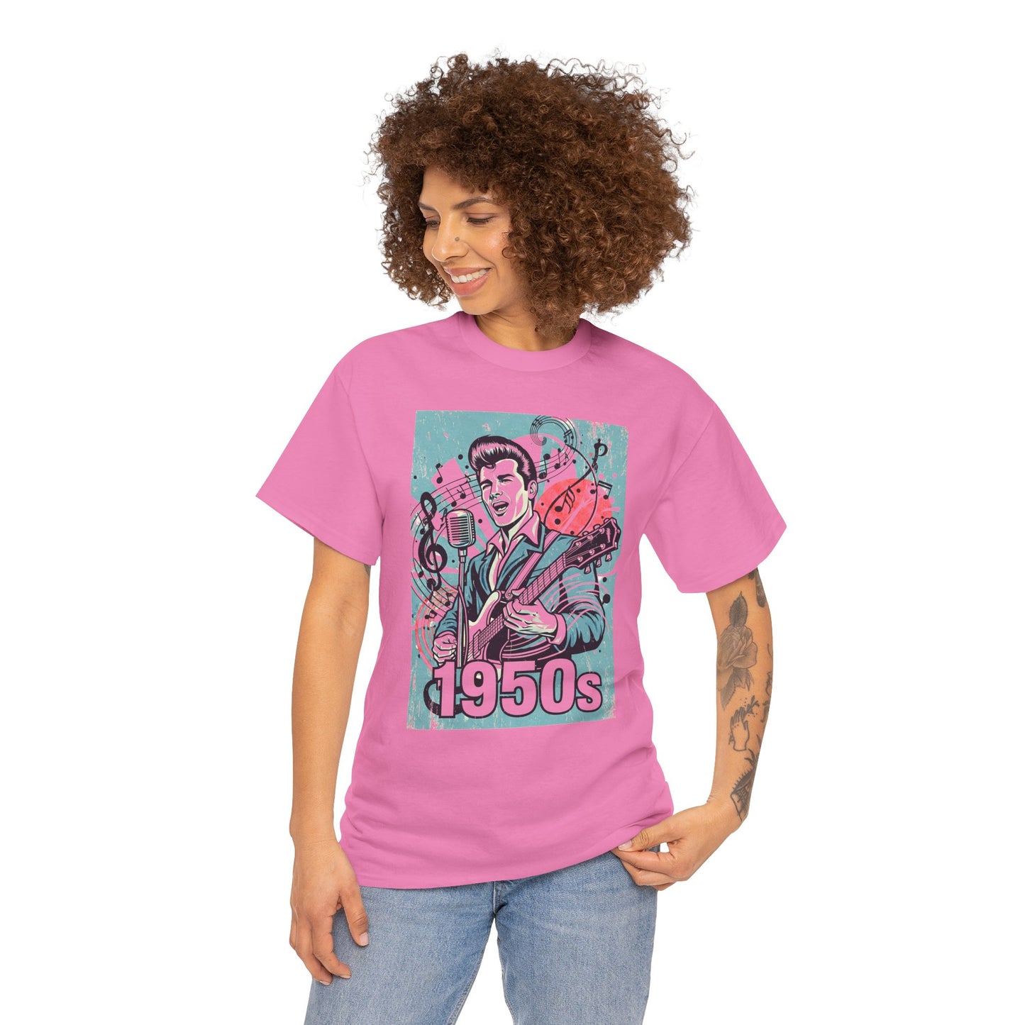 1950s Rock N Roll Tee, Unisex Heavy Cotton T-Shirt, Casual Statement Wear