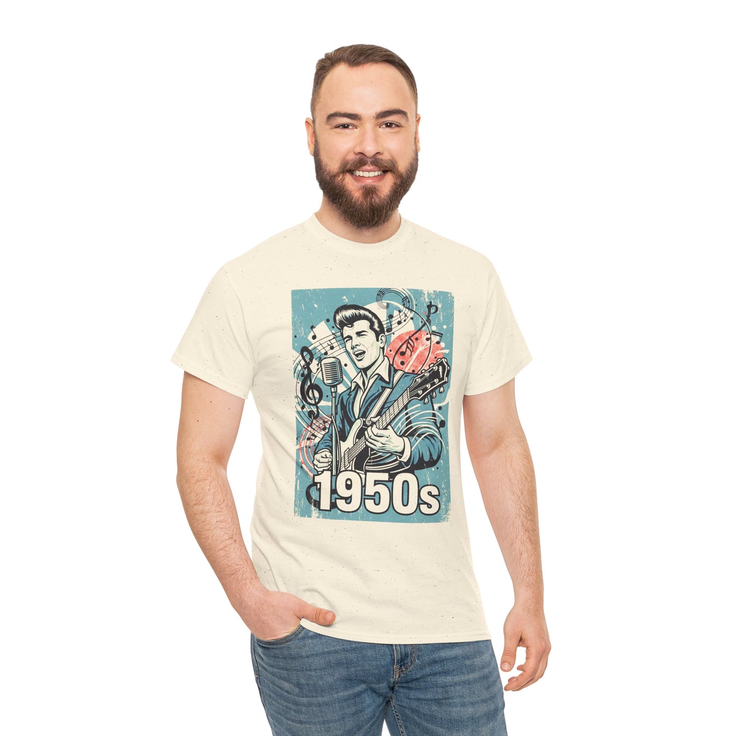 1950s Rock N Roll Tee, Unisex Heavy Cotton T-Shirt, Casual Statement Wear