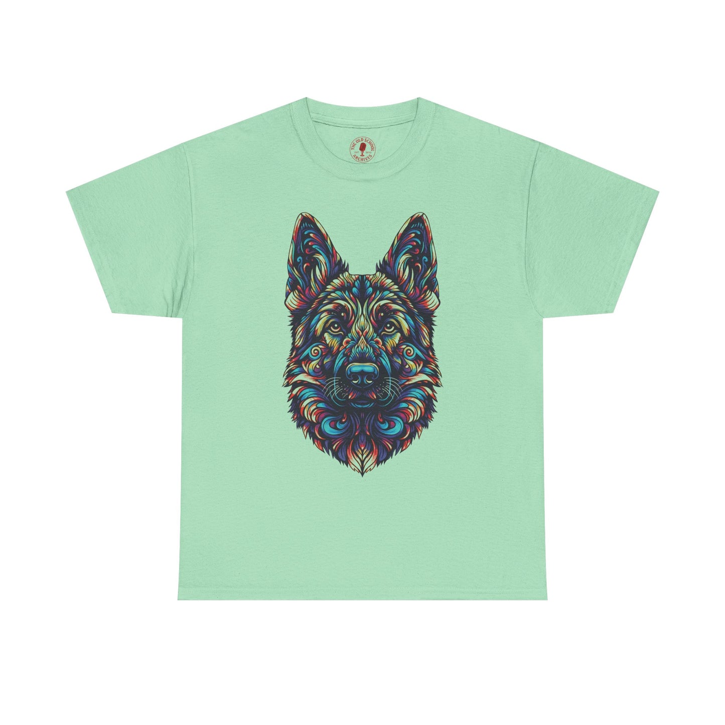 Psychedelic German Shepherd Dog Tee, Unisex T-Shirt, Colorful Animal Casual