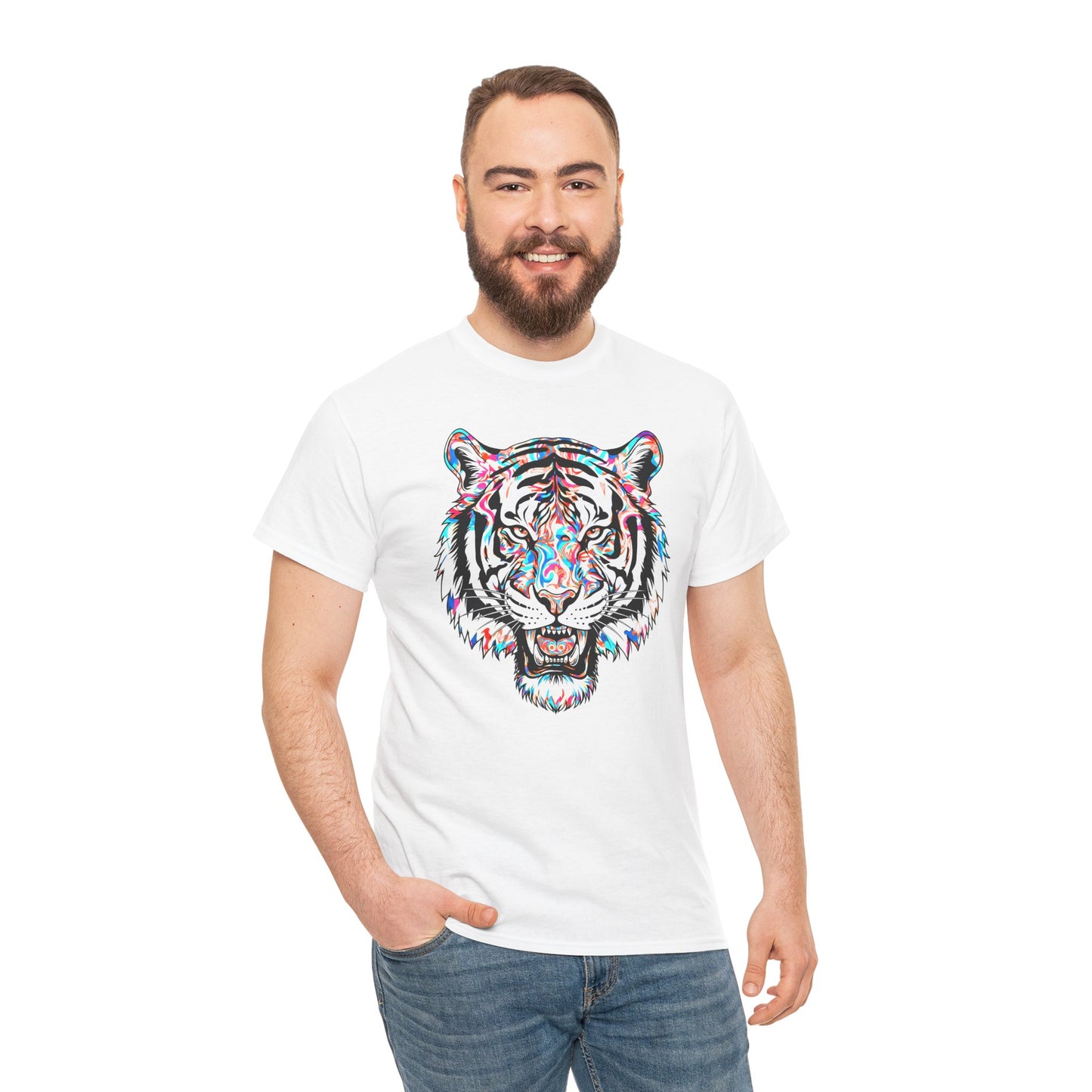 Cosmic Tiger Unisex Heavy Cotton Tee Statement Shirt