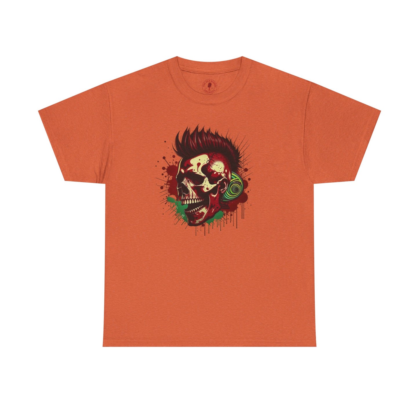 Mohawk Skull Unisex Heavy Cotton Tee Statement Shirt