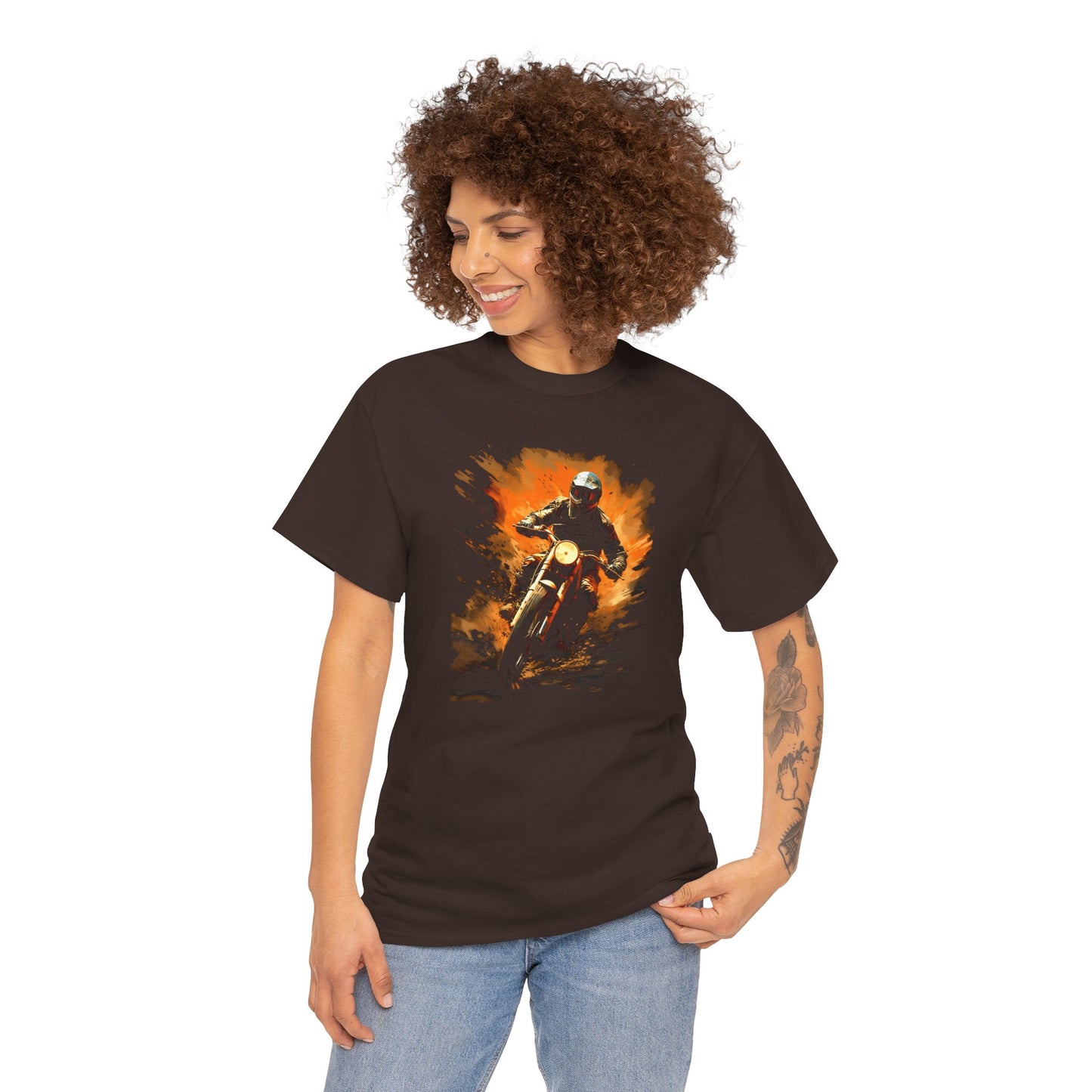 Vintage Motorcycle Bike Racer Unisex Heavy Cotton Tee | Vintage T-Shirt, Graphic Tee, Casual Wear