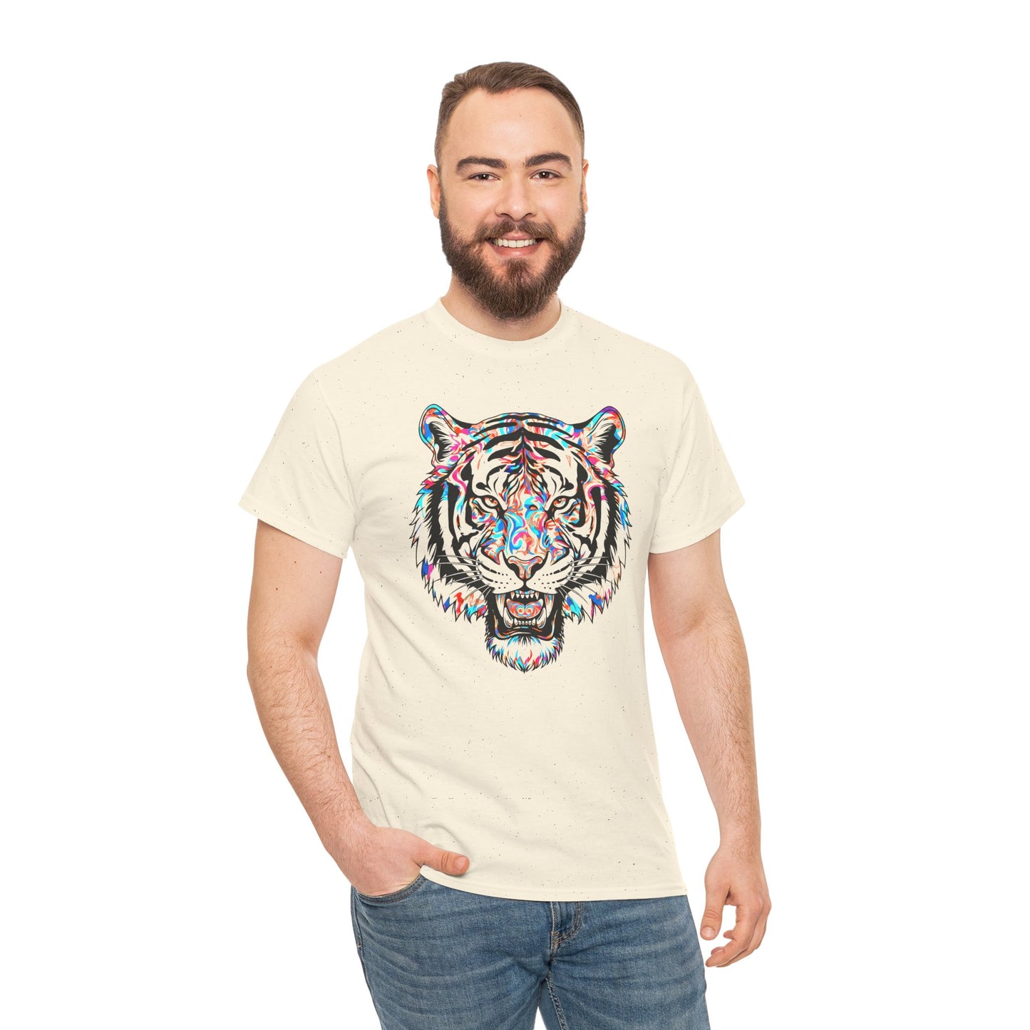 Cosmic Tiger Unisex Heavy Cotton Tee Statement Shirt