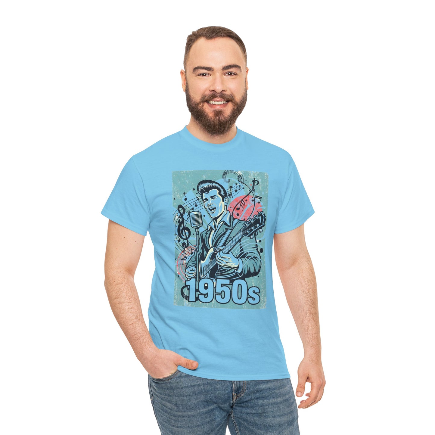 1950s Rock N Roll Tee, Unisex Heavy Cotton T-Shirt, Casual Statement Wear