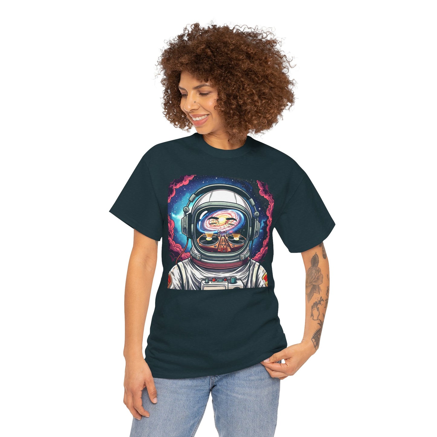 DJ Spaceman Tee, Unisex Heavy Cotton T-Shirt, Casual Statement Wear