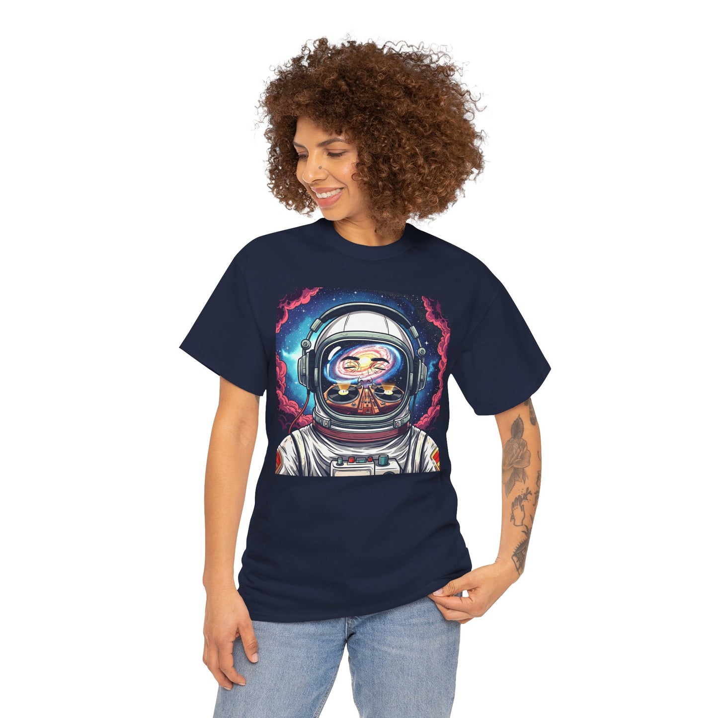 DJ Spaceman Tee, Unisex Heavy Cotton T-Shirt, Casual Statement Wear