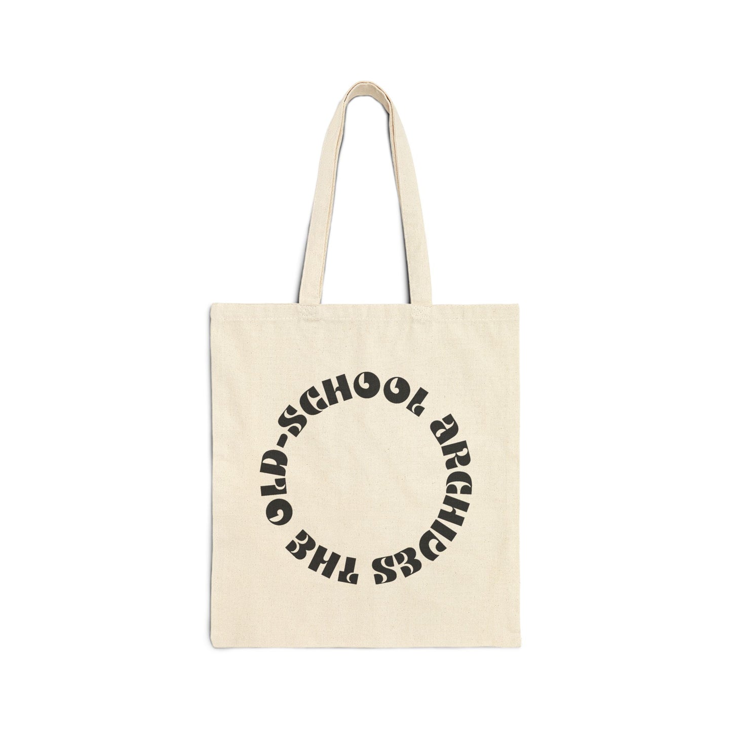The Old-School Archives Canvas Vinyl Record Shopping Bag Circle Text logo