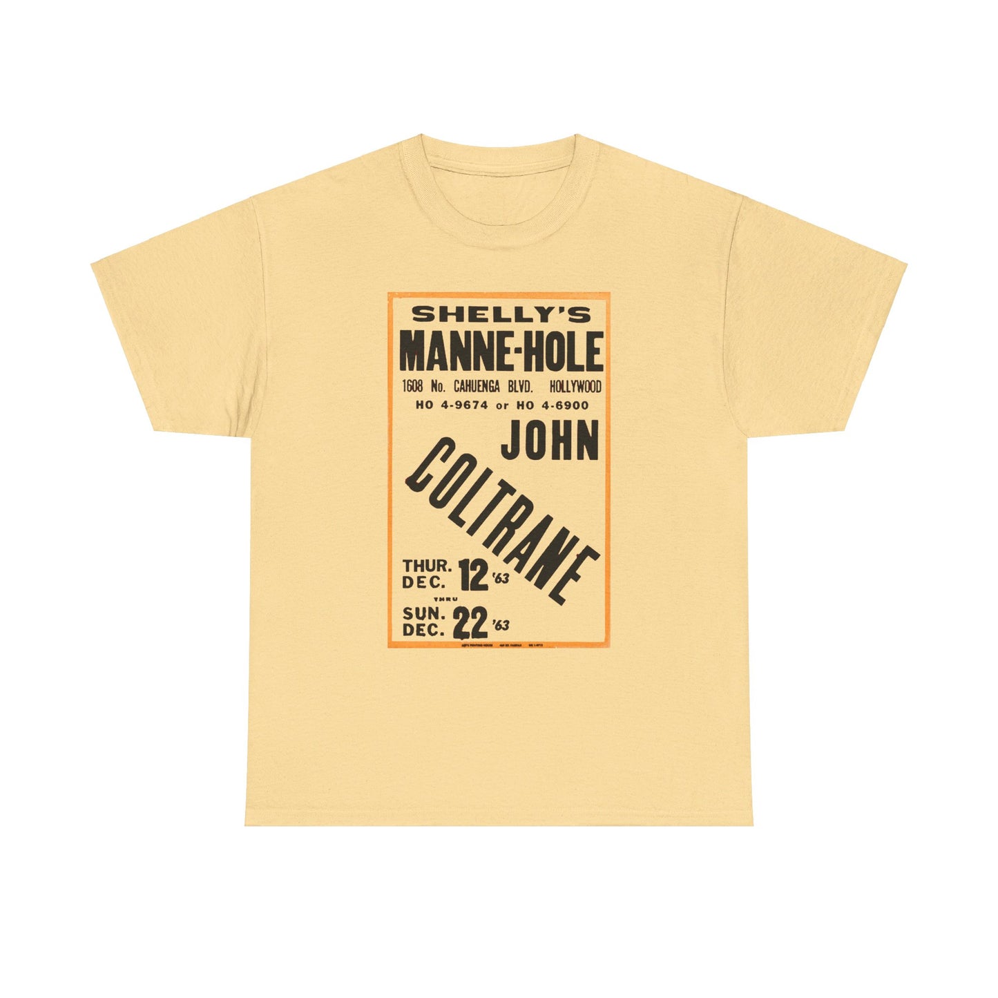 Concert Poster Tee #189: John Coltrane Shelly's Manne Hole Hollywood