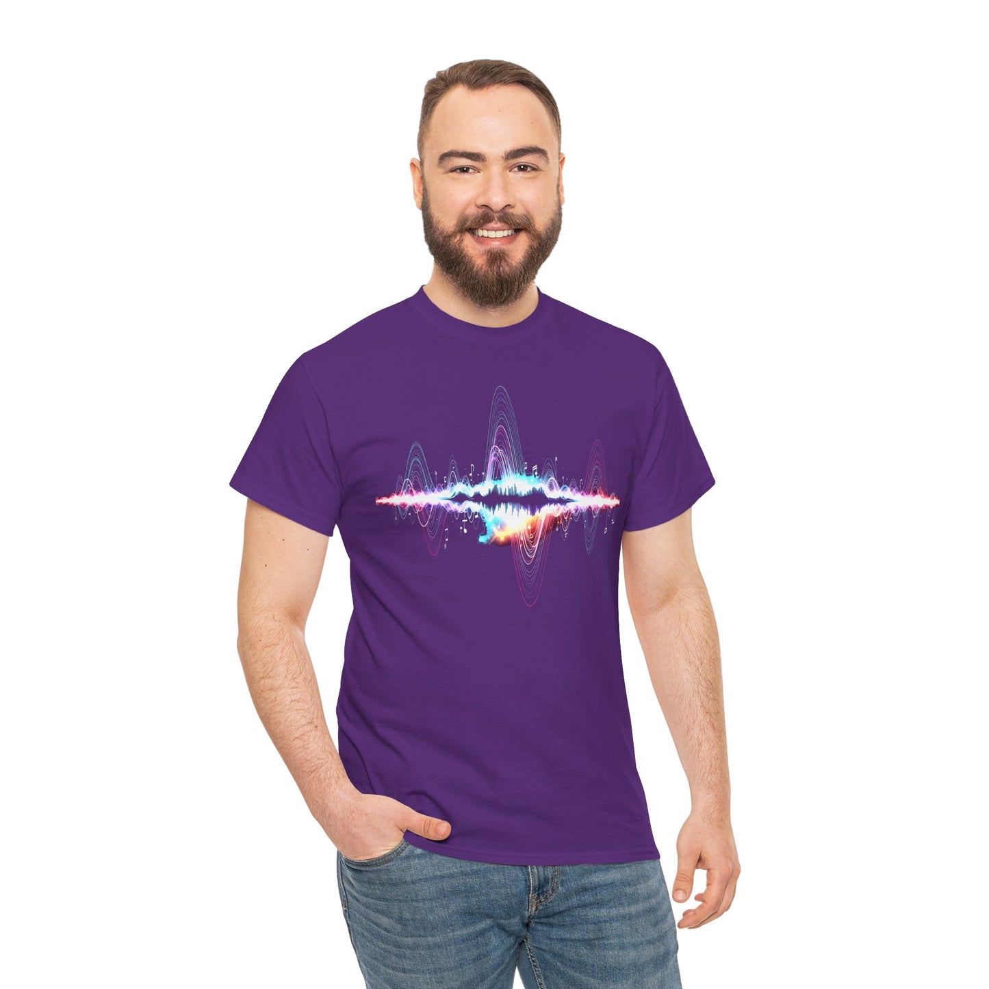 Music Visualized Tee, Unisex Heavy Cotton T-Shirt, Casual Statement Wear