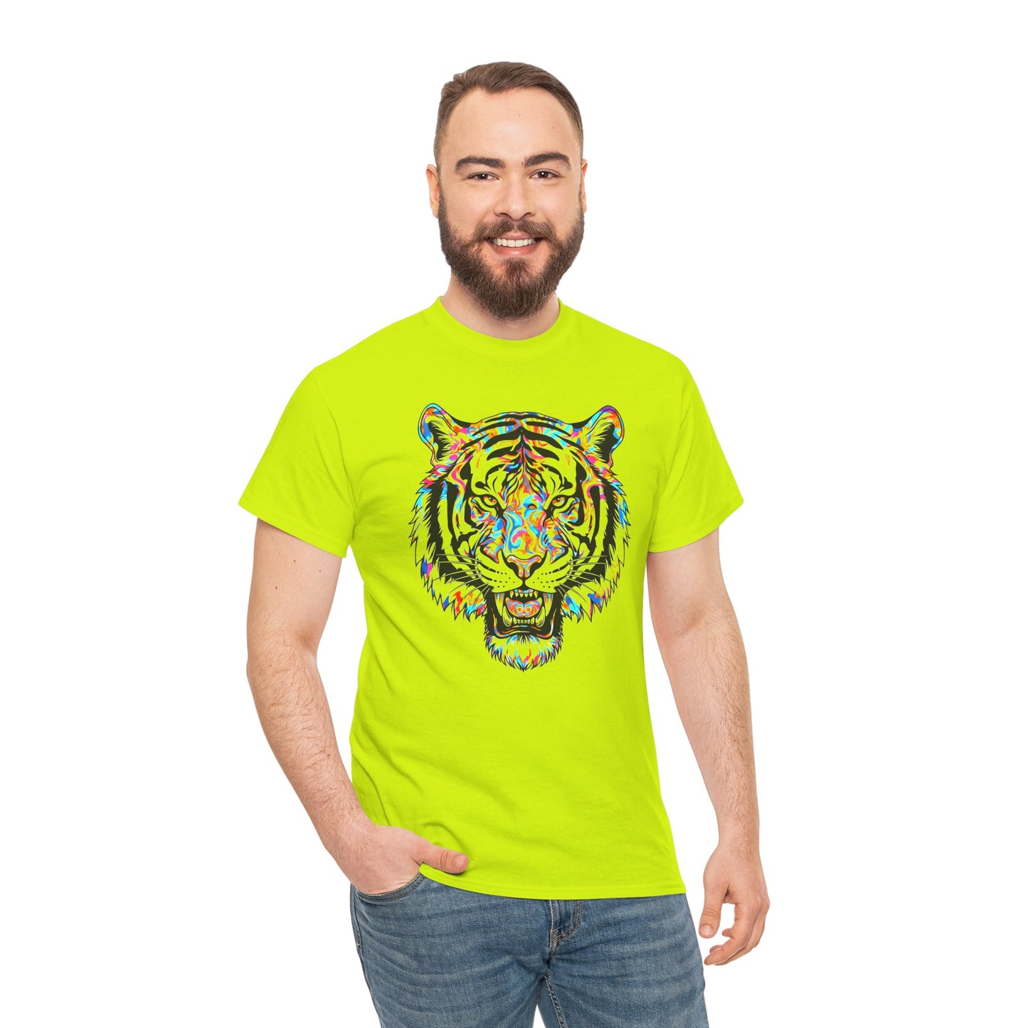 Cosmic Tiger Unisex Heavy Cotton Tee Statement Shirt