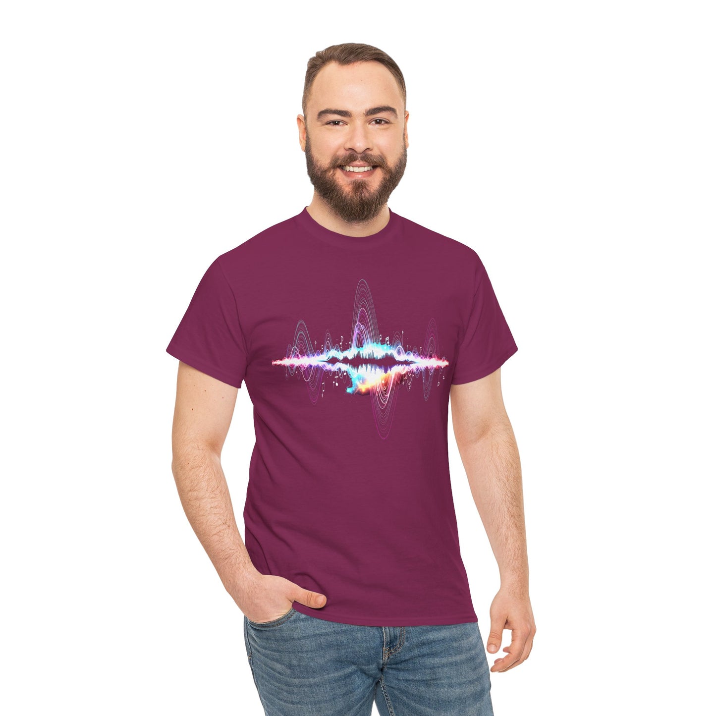 Music Visualized Tee, Unisex Heavy Cotton T-Shirt, Casual Statement Wear