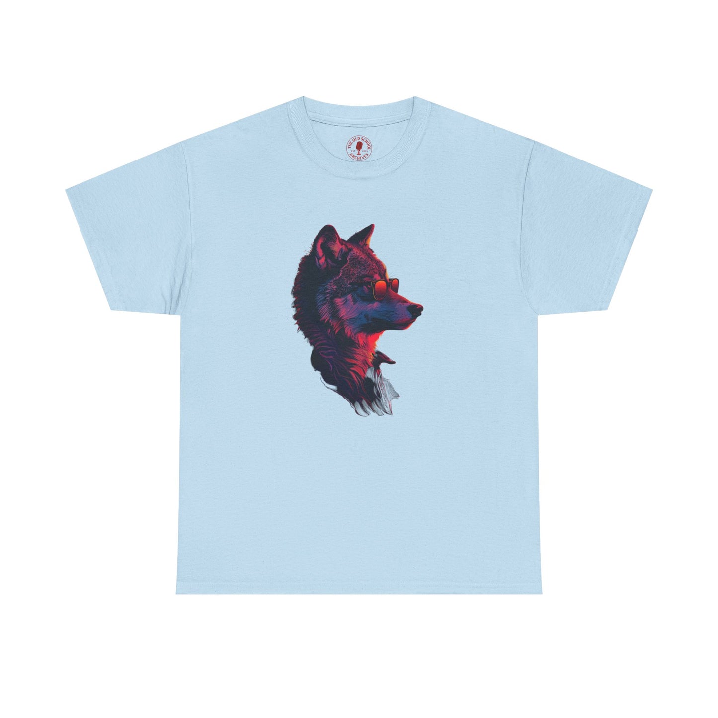 Wolf In Sunglasses Unisex Heavy Cotton Tee | Vintage T-Shirt, Graphic Tee, Casual Wear