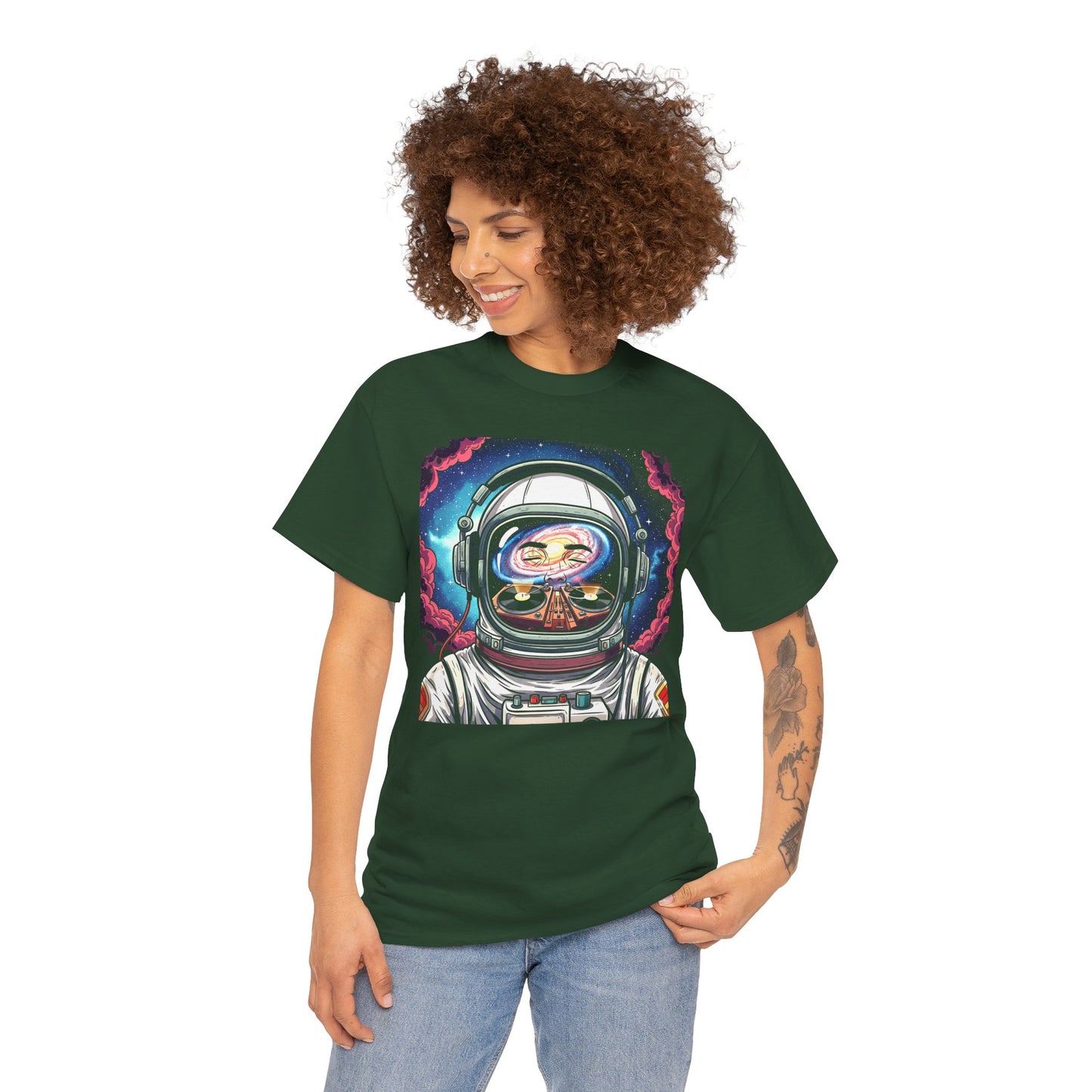 DJ Spaceman Tee, Unisex Heavy Cotton T-Shirt, Casual Statement Wear