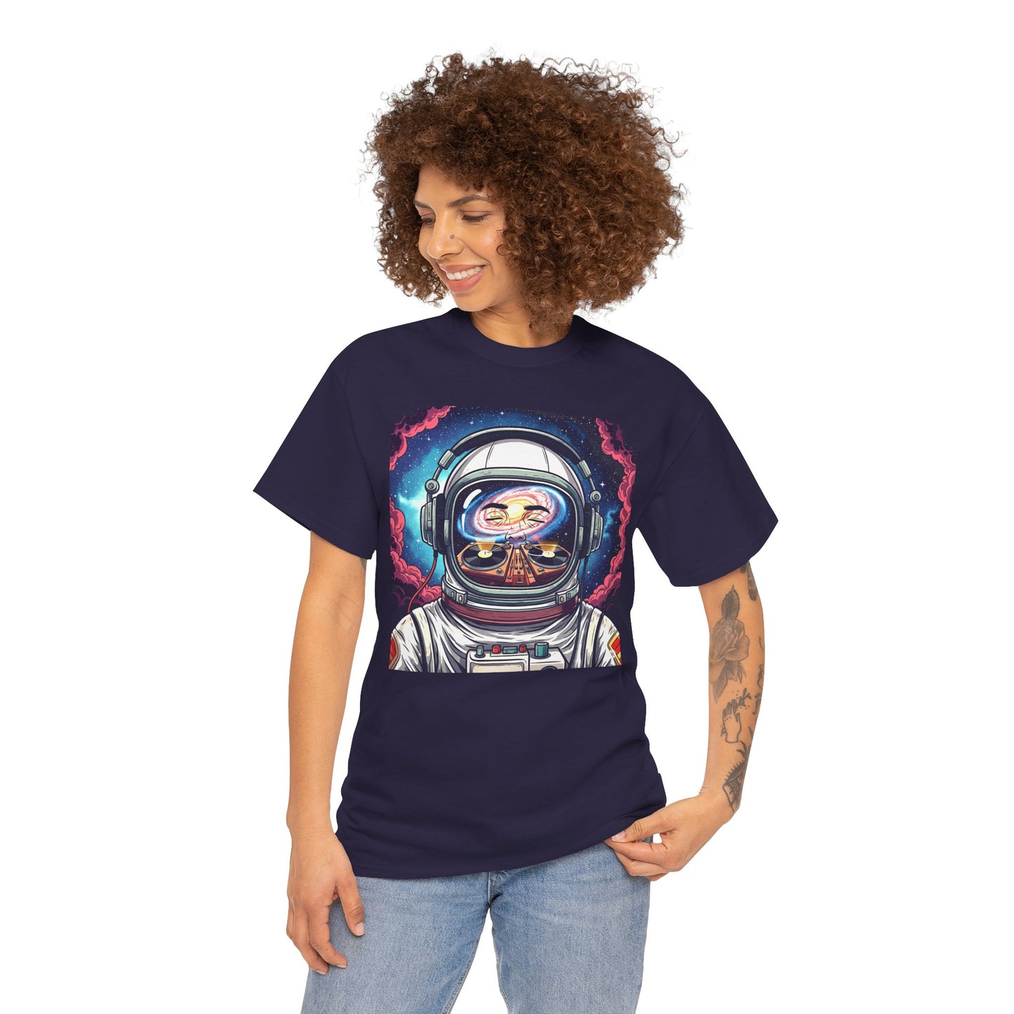 DJ Spaceman Tee, Unisex Heavy Cotton T-Shirt, Casual Statement Wear