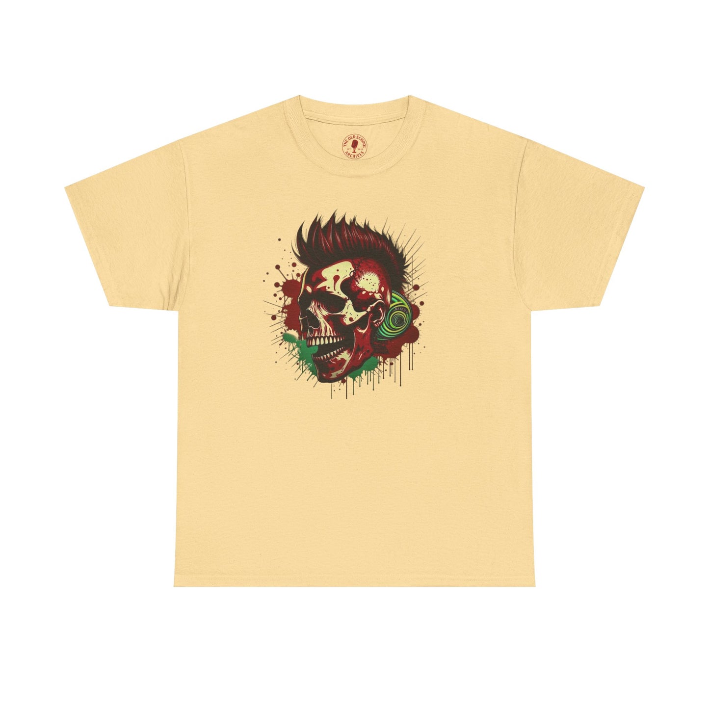 Mohawk Skull Unisex Heavy Cotton Tee Statement Shirt