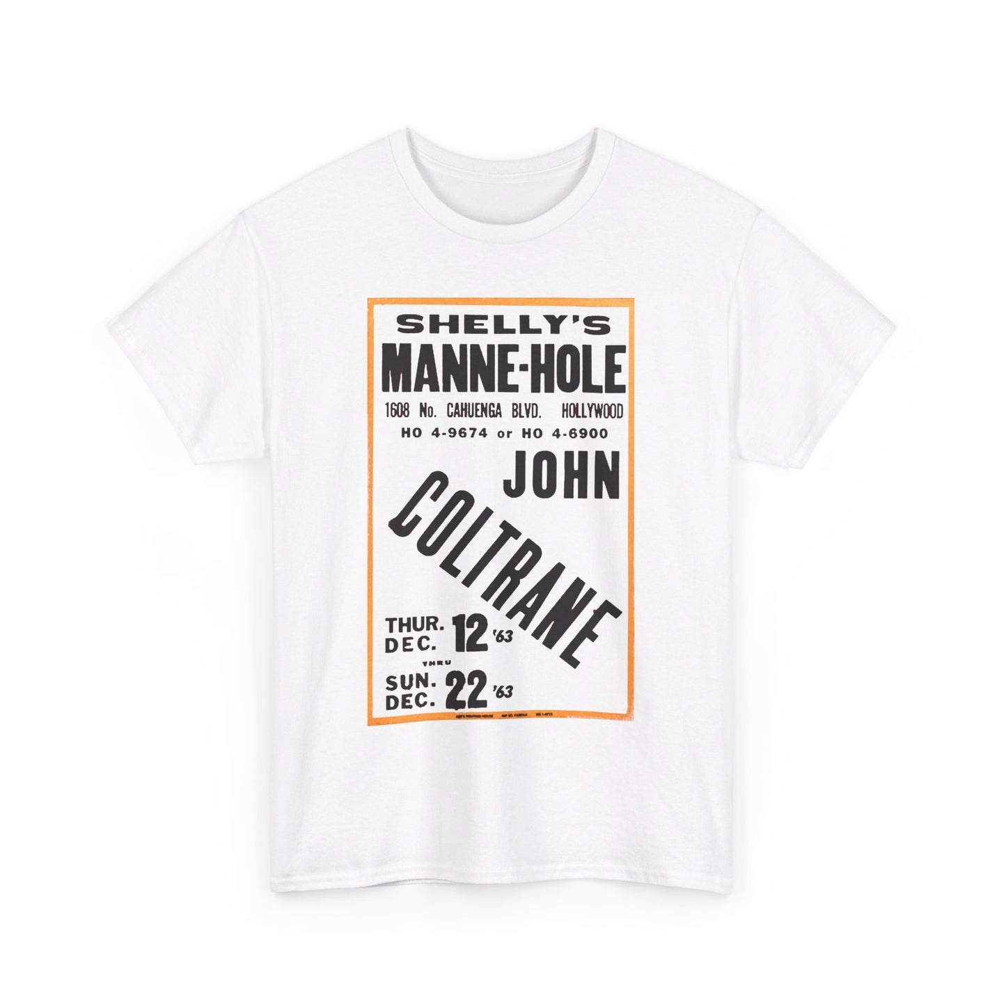 Concert Poster Tee #189: John Coltrane Shelly's Manne Hole Hollywood