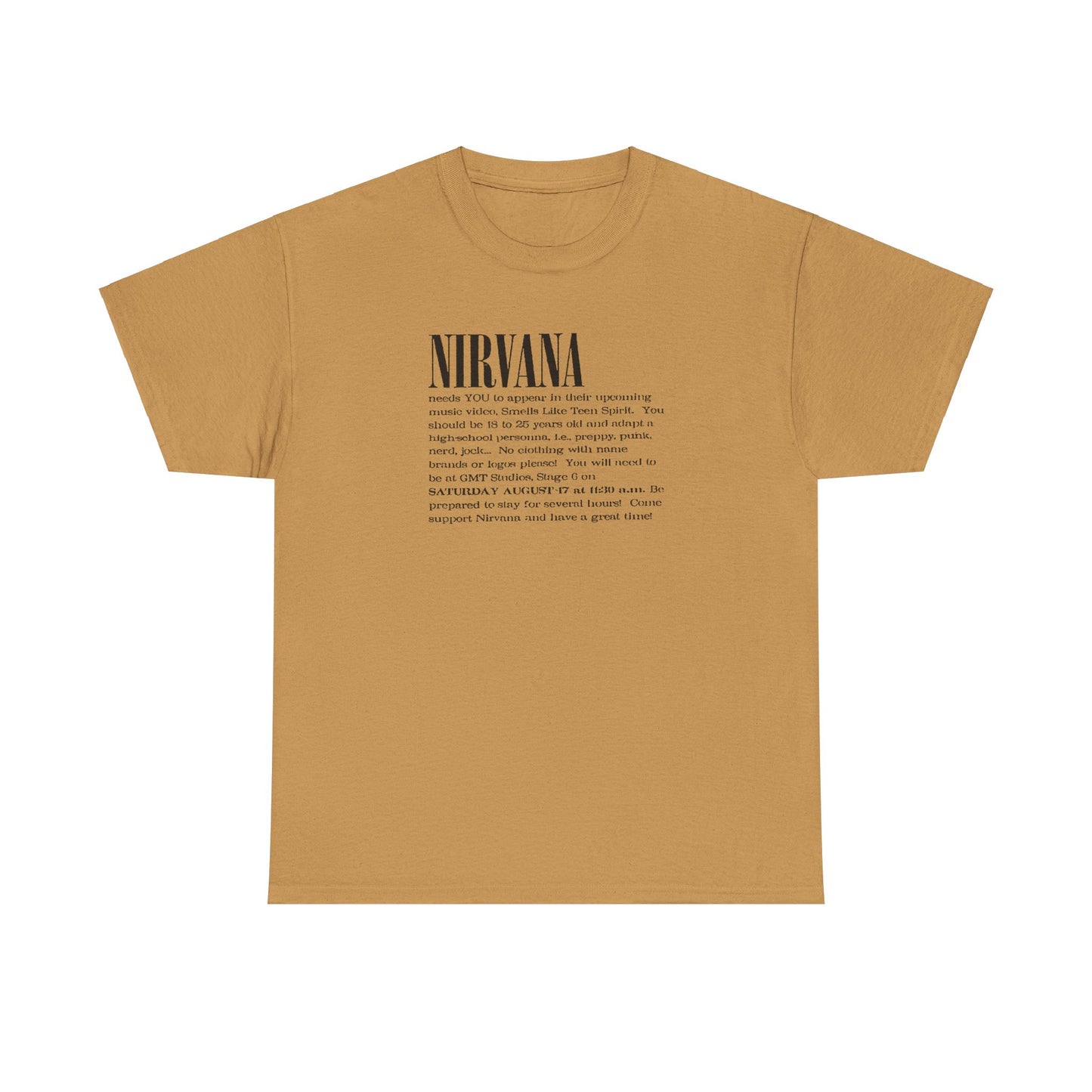 Retro Tee #209: Nirvana Smells Like Teen Spirit Casting Call