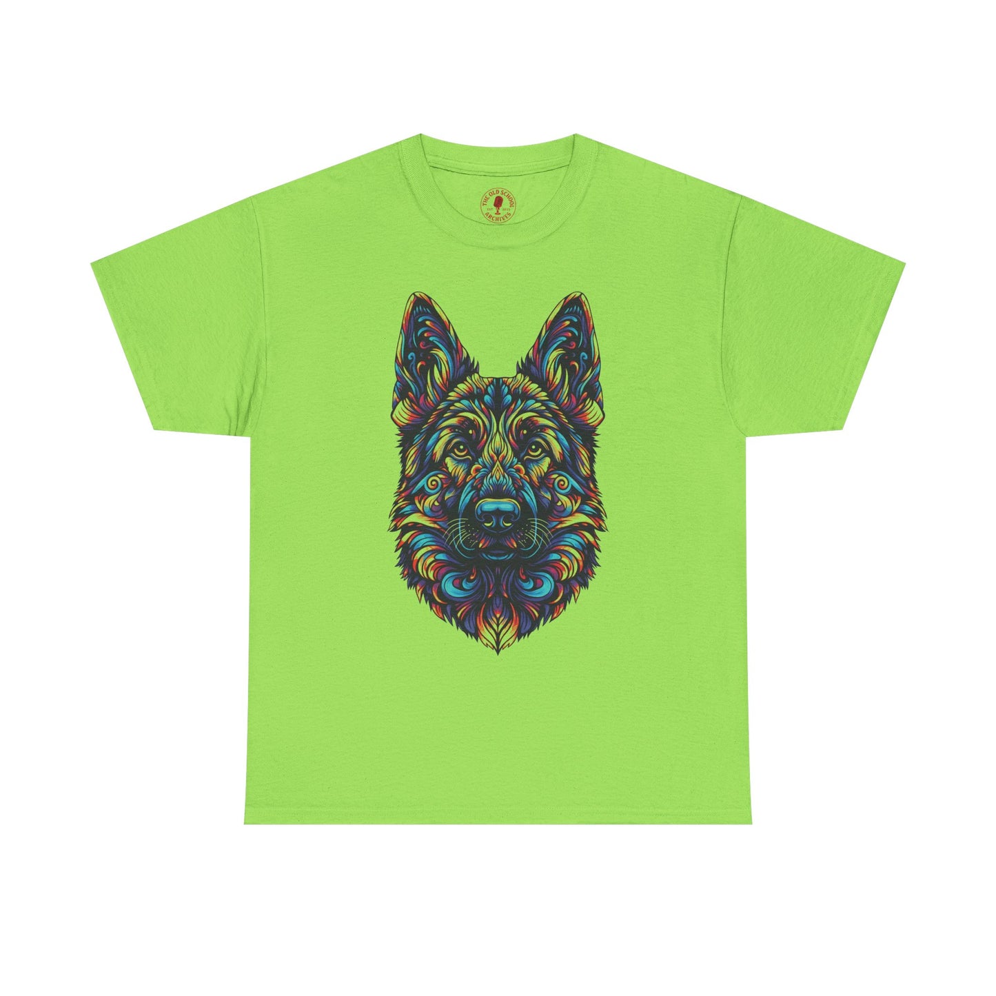 Psychedelic German Shepherd Dog Tee, Unisex T-Shirt, Colorful Animal Casual