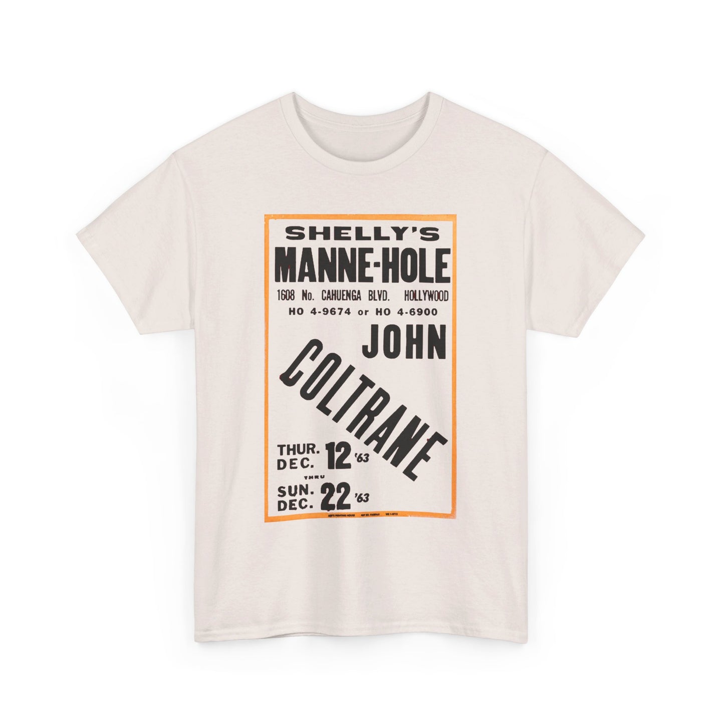 Concert Poster Tee #189: John Coltrane Shelly's Manne Hole Hollywood