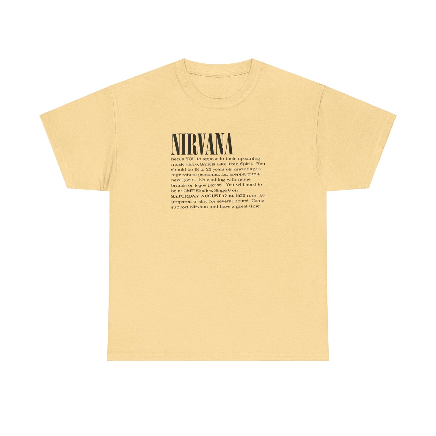 Retro Tee #209: Nirvana Smells Like Teen Spirit Casting Call