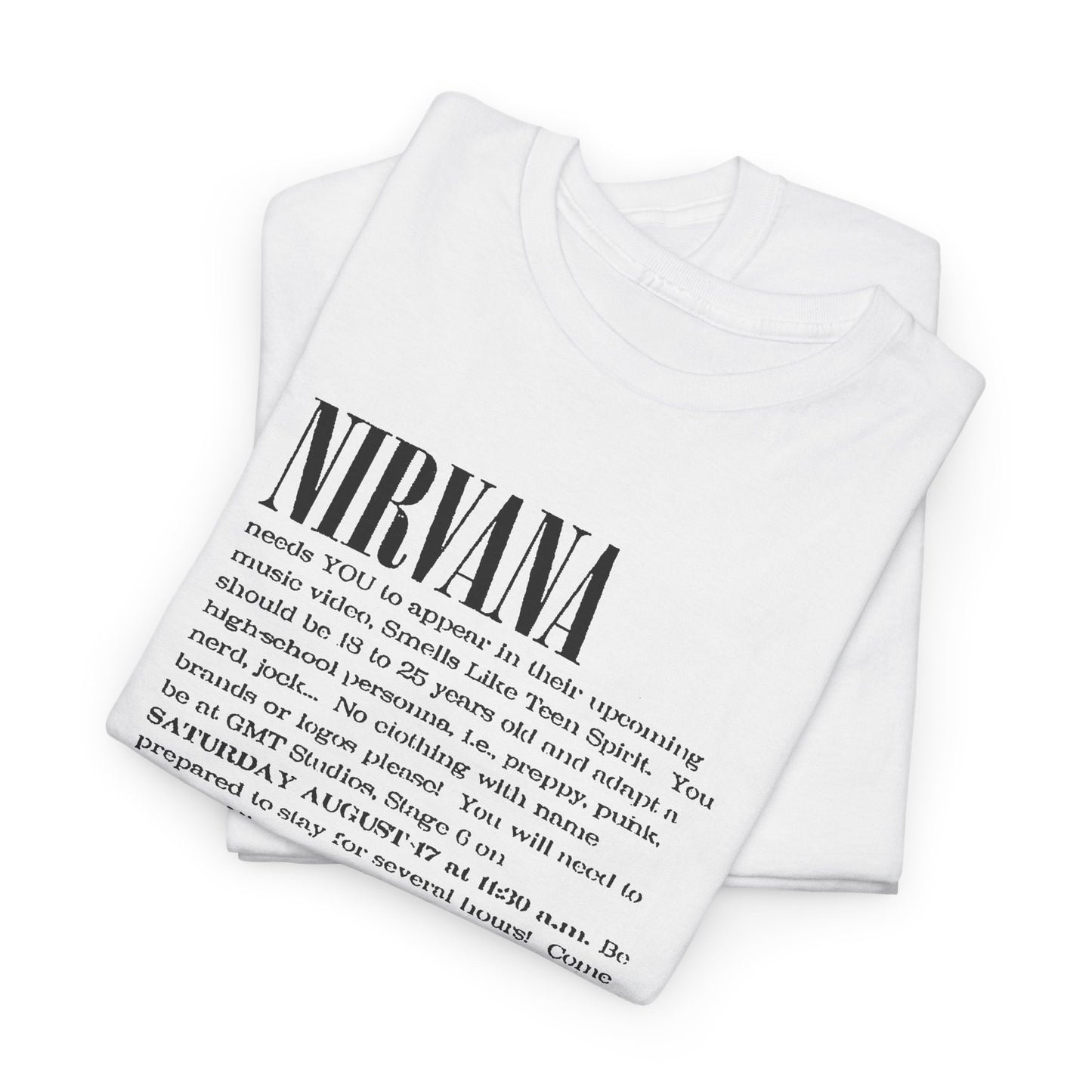 Retro Tee #209: Nirvana Smells Like Teen Spirit Casting Call