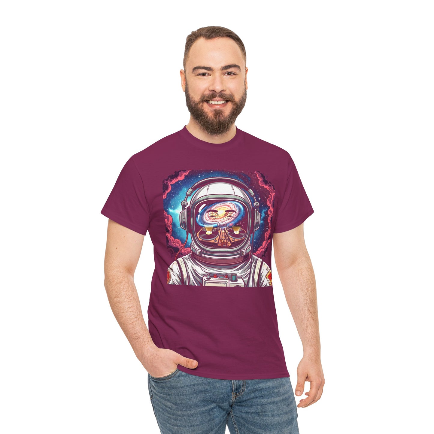 DJ Spaceman Tee, Unisex Heavy Cotton T-Shirt, Casual Statement Wear