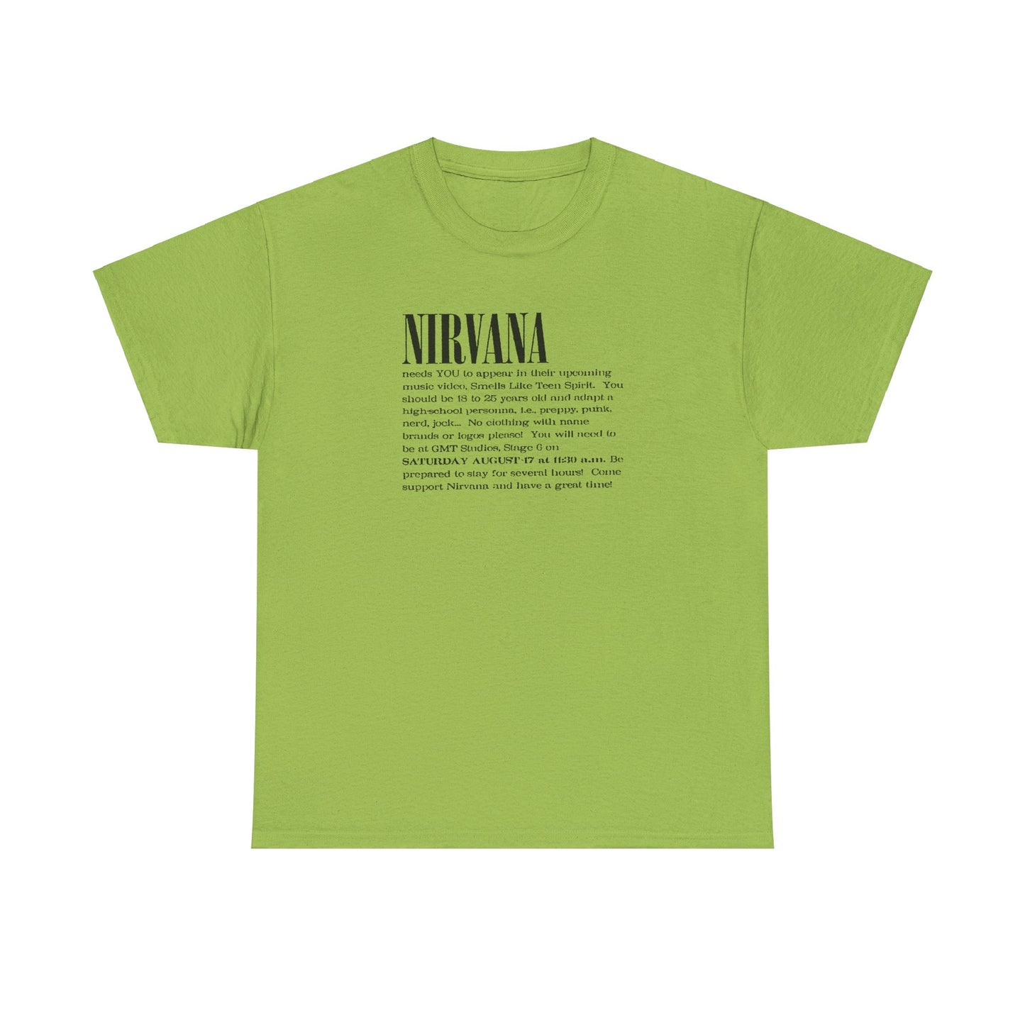 Retro Tee #209: Nirvana Smells Like Teen Spirit Casting Call