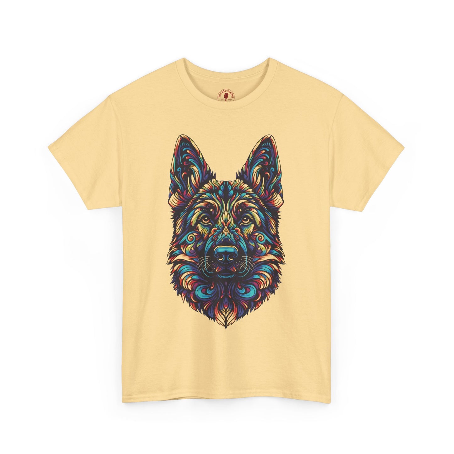 Psychedelic German Shepherd Dog Tee, Unisex T-Shirt, Colorful Animal Casual