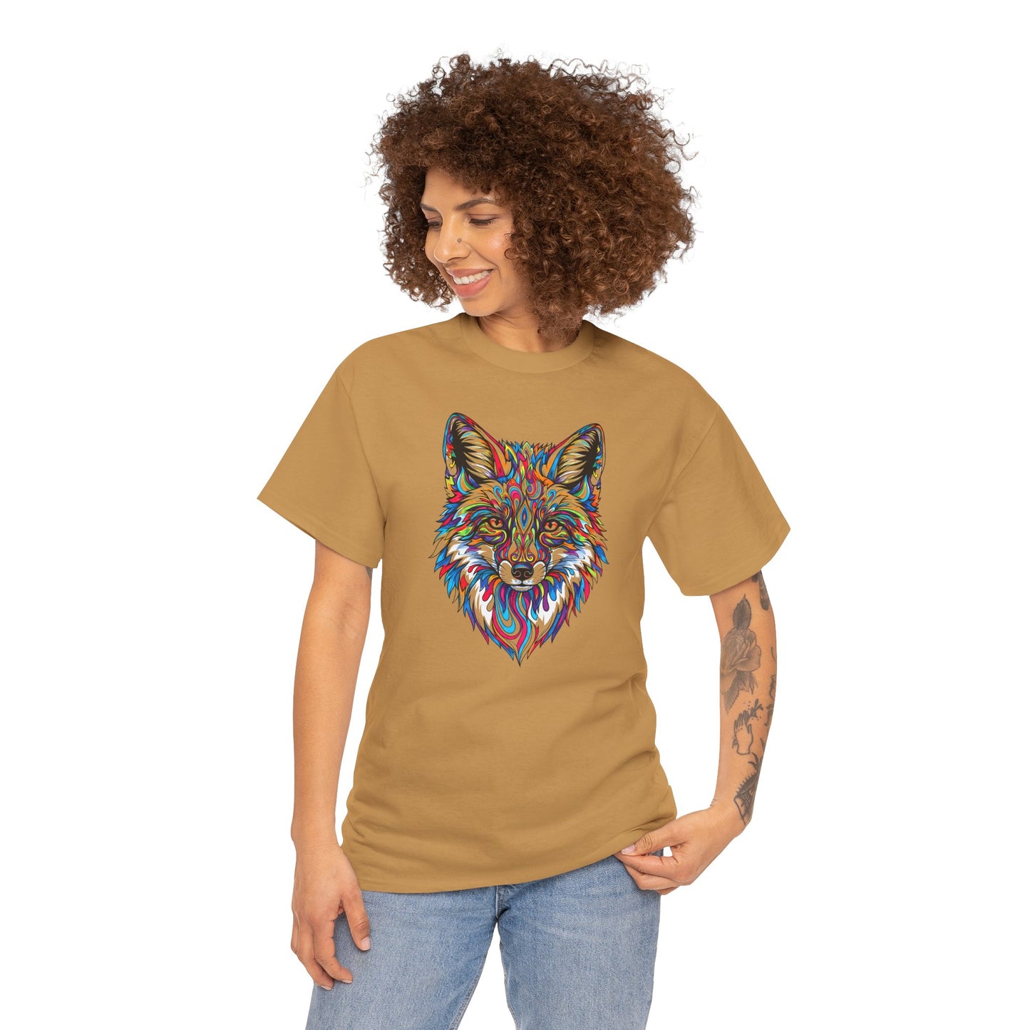 Cosmic Fox Unisex Heavy Cotton Tee Statement Shirt