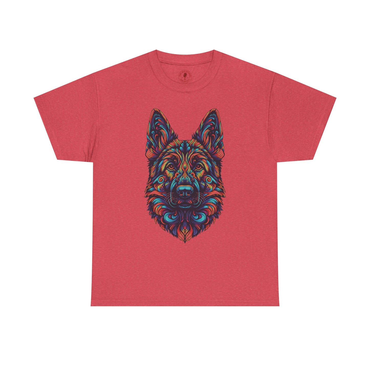 Psychedelic German Shepherd Dog Tee, Unisex T-Shirt, Colorful Animal Casual