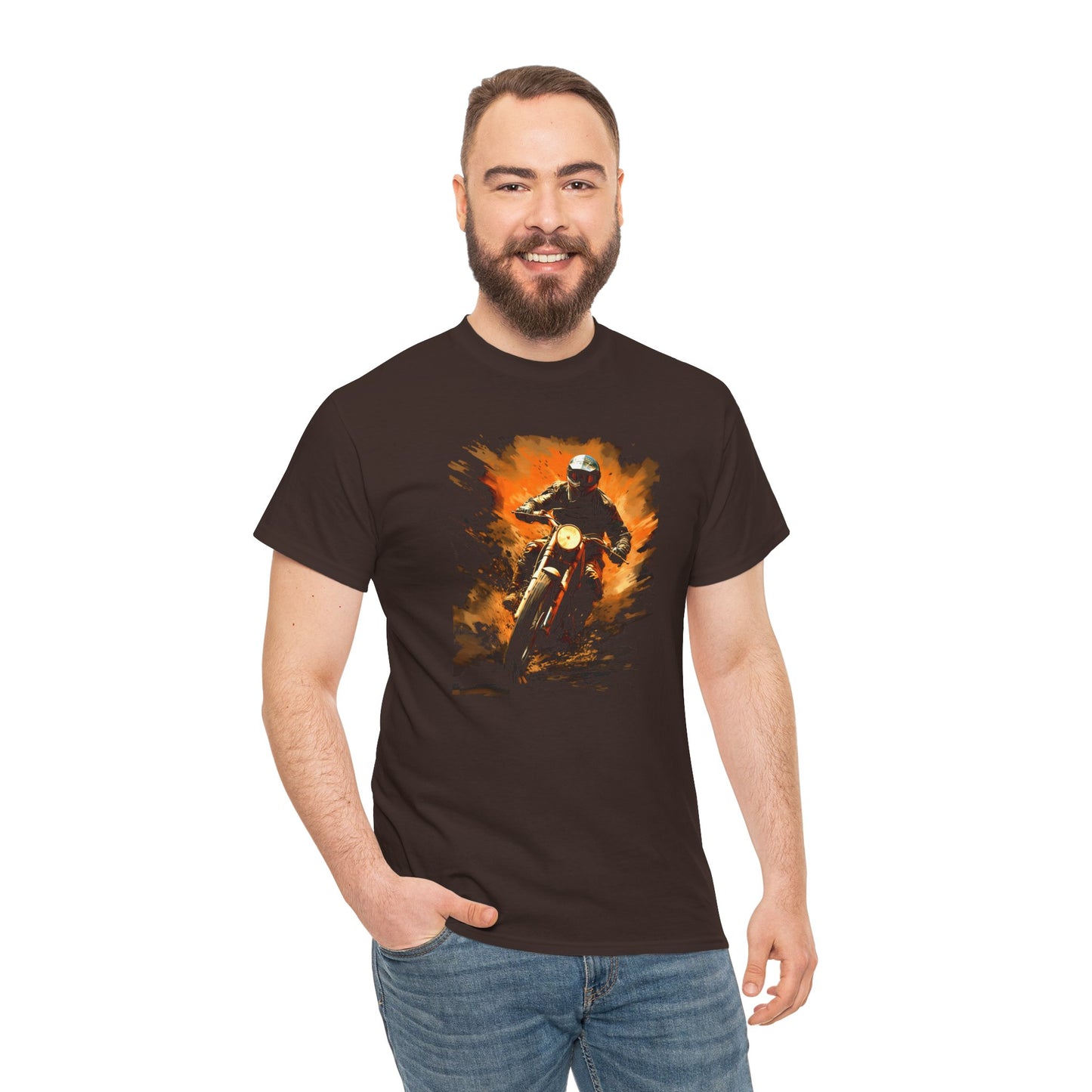 Vintage Motorcycle Bike Racer Unisex Heavy Cotton Tee | Vintage T-Shirt, Graphic Tee, Casual Wear