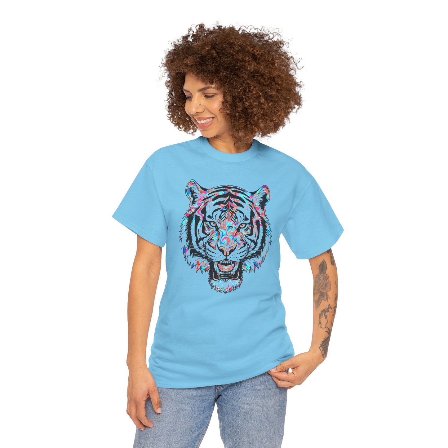 Cosmic Tiger Unisex Heavy Cotton Tee Statement Shirt