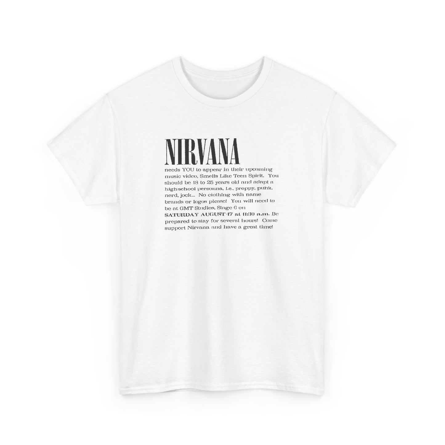 Retro Tee #209: Nirvana Smells Like Teen Spirit Casting Call