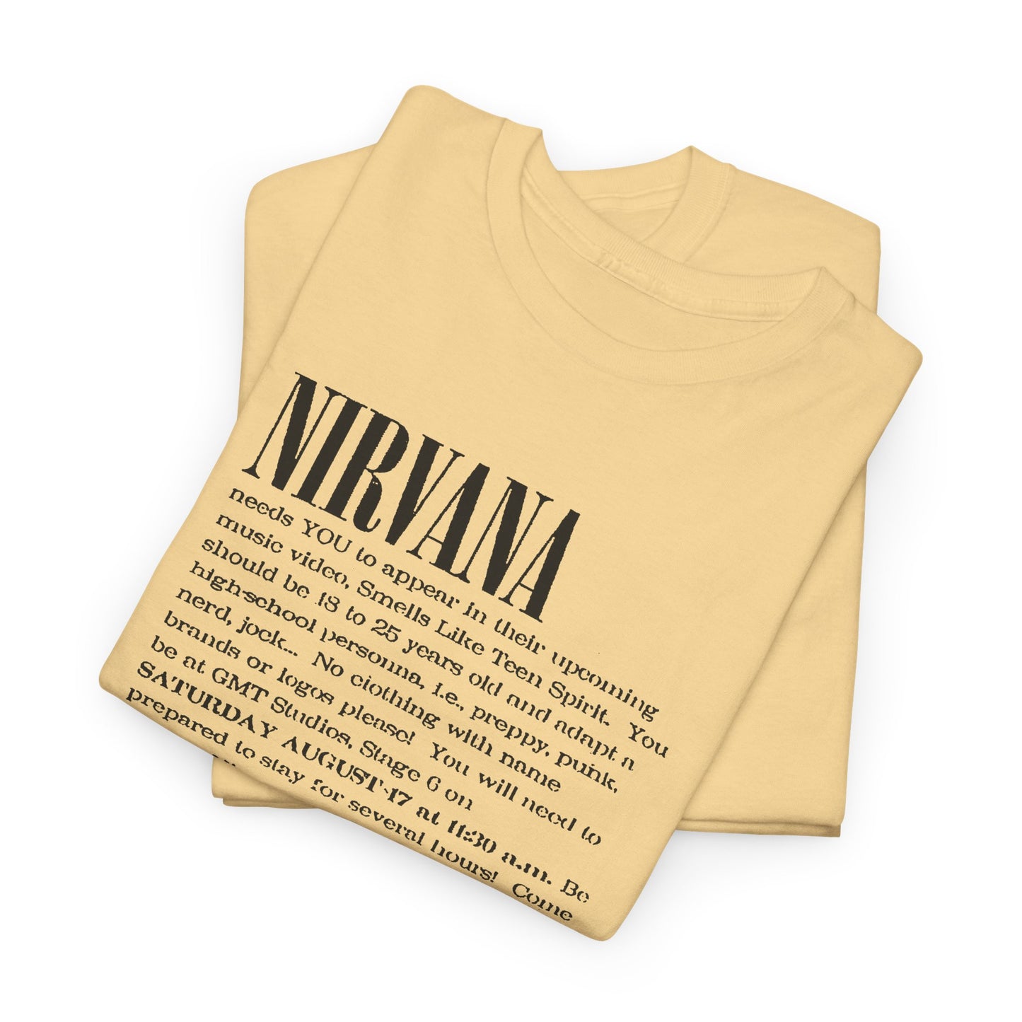 Retro Tee #209: Nirvana Smells Like Teen Spirit Casting Call