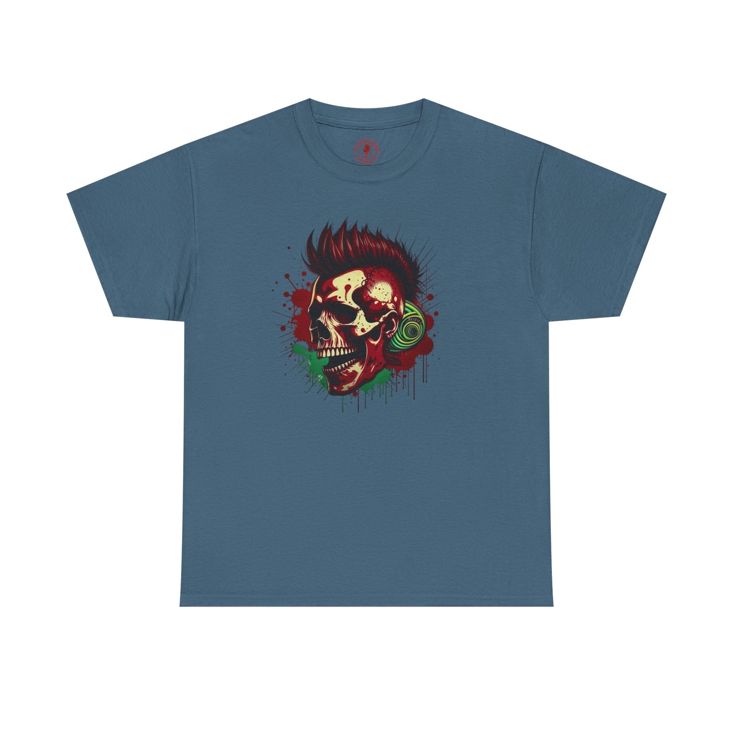 Mohawk Skull Unisex Heavy Cotton Tee Statement Shirt