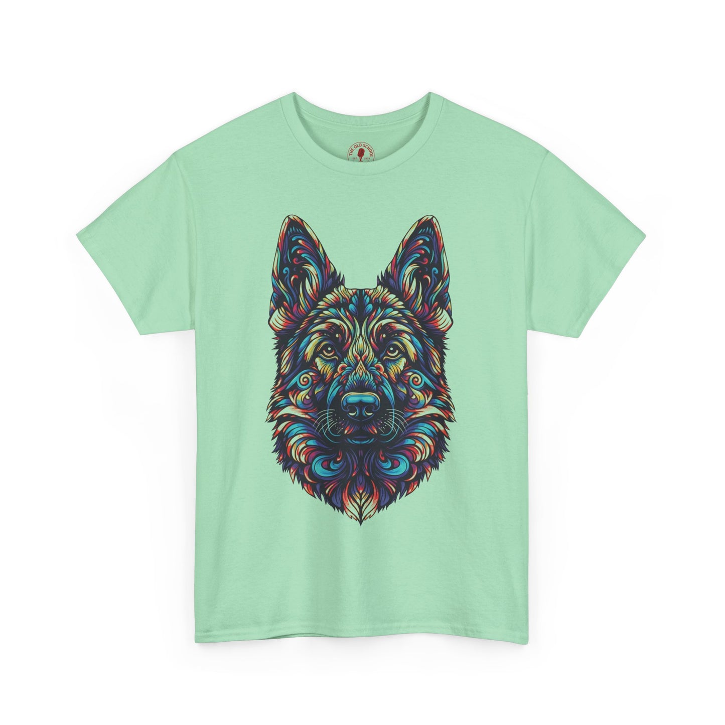 Psychedelic German Shepherd Dog Tee, Unisex T-Shirt, Colorful Animal Casual