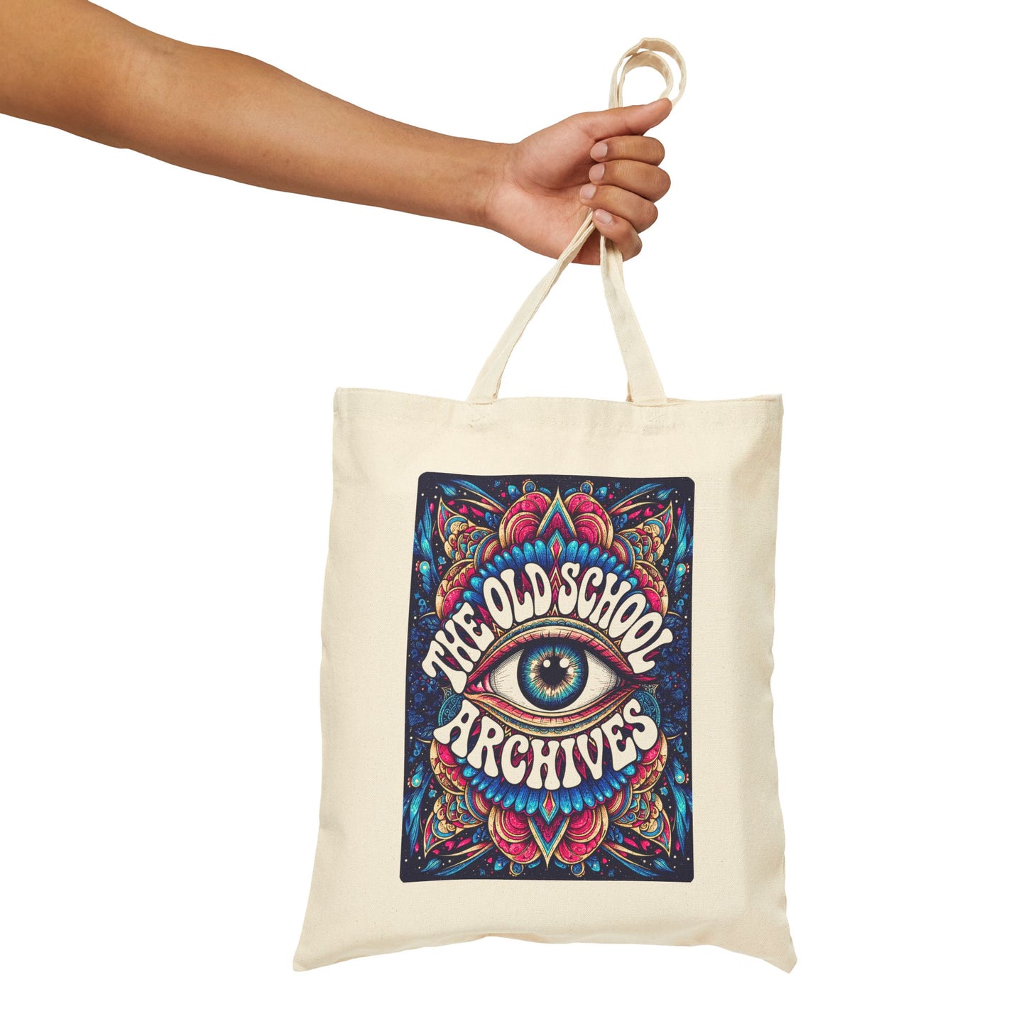 The Old-School Archives Canvas Vinyl Record Shopping Bag Psychedelic Eye Logo