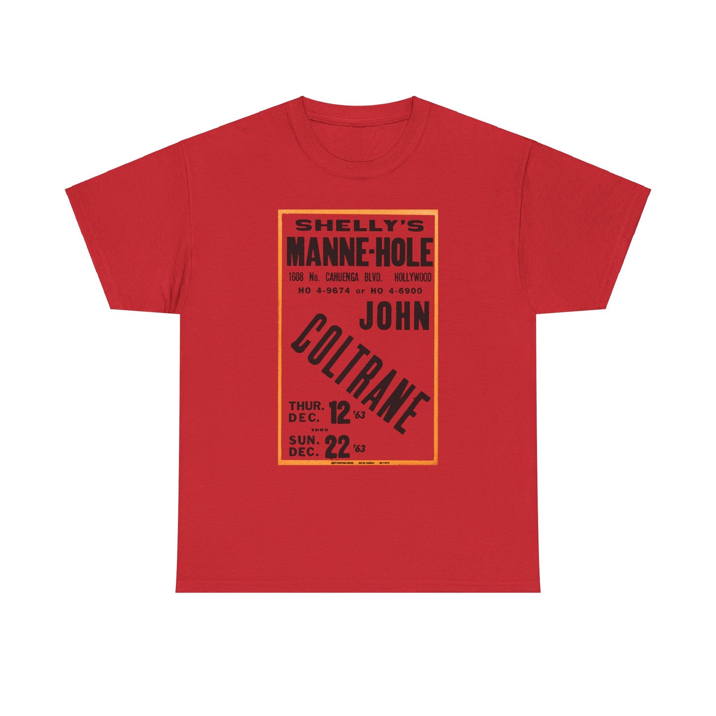 Concert Poster Tee #189: John Coltrane Shelly's Manne Hole Hollywood