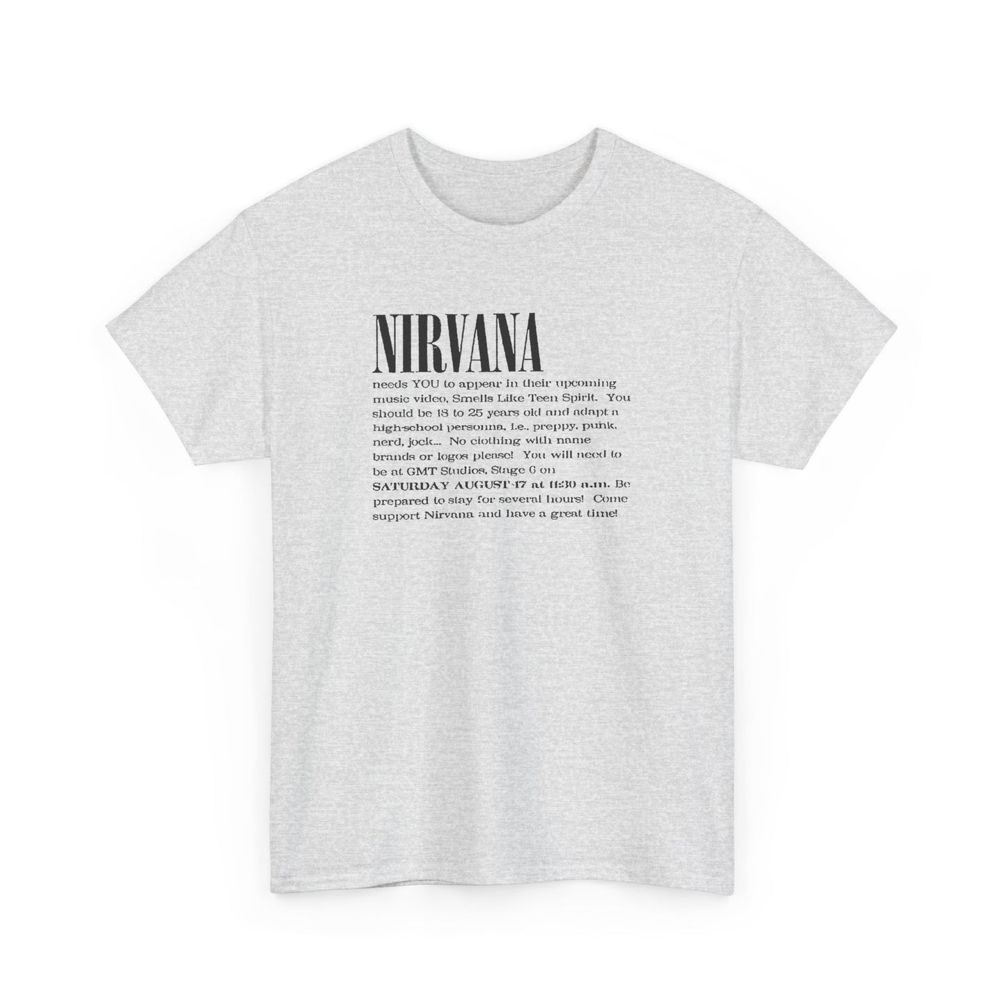 Retro Tee #209: Nirvana Smells Like Teen Spirit Casting Call